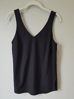 Athleta Black V-Neck Camisole With Mesh Details